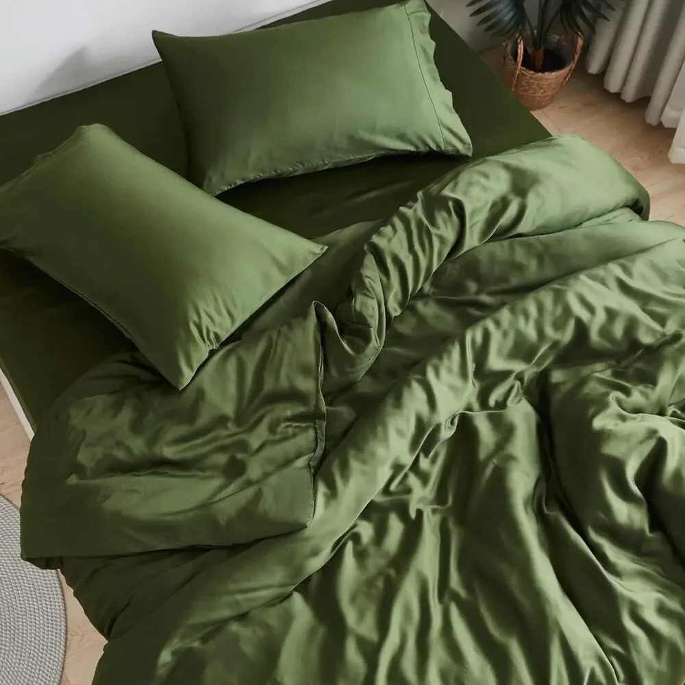 NWT Sijo DOZ Bamboo Sheet Set 4 Pc 2 Pillowcases 2 Sheet Forest Green Queen